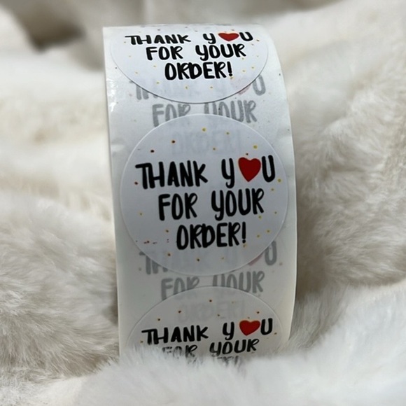 ❄️ 500 Roll of Thank You for Your Order Stickers - Picture 2 of 2